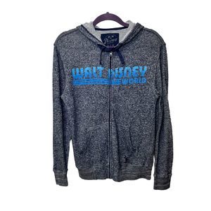 Disney Parks Small Blue Gray Zip Up Light Hoodie Walt Disney World Mickey Unisex
